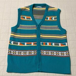 ZARA Cotton Sweater Vest Cardigan Size L